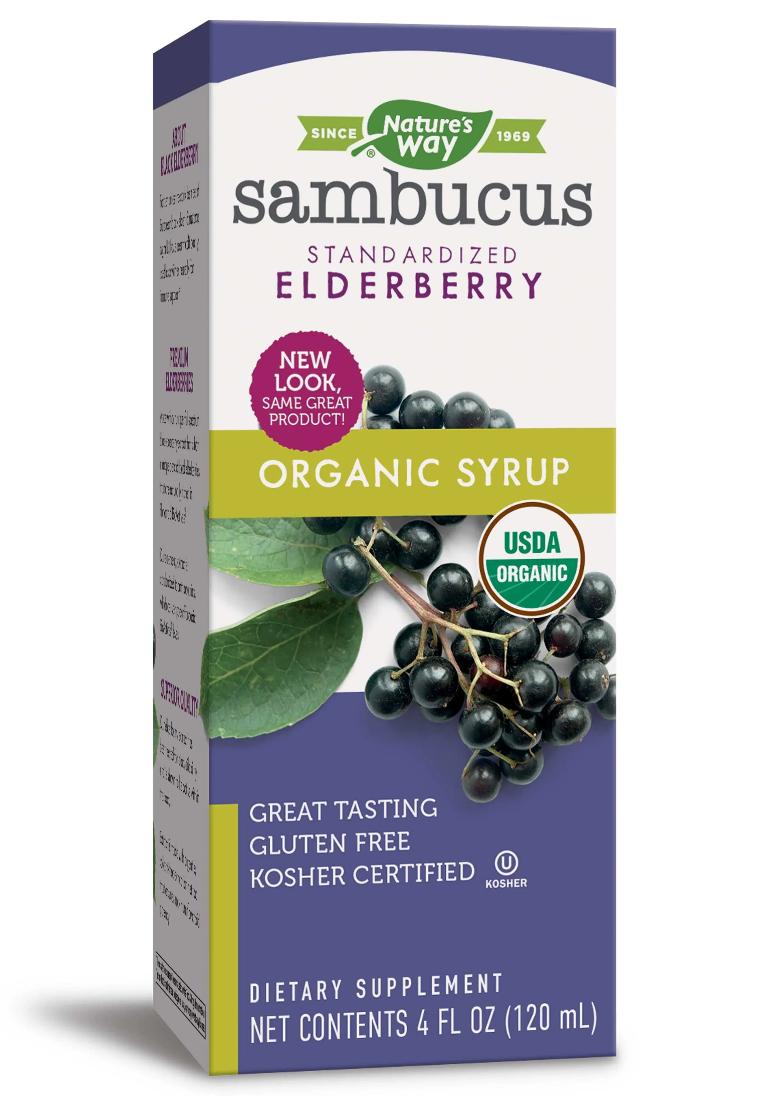 Nature's Way Organic Sambucus Syrup, Elderberry - 4 fl oz bottle