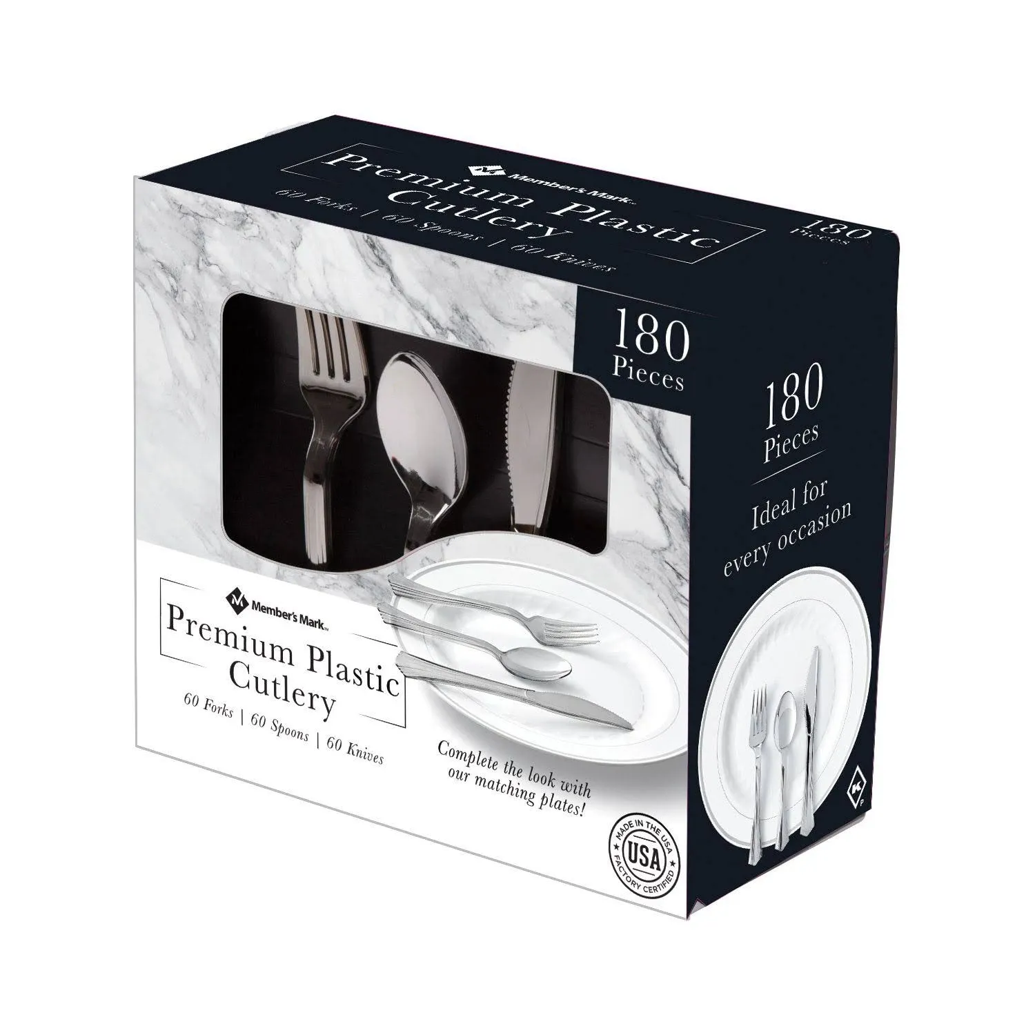 Member's Mark Premium Silver-Look Cutlery Combo 180 Ct.