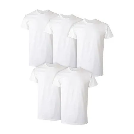 Hanes Ultimate Men's 4-Pack ComfortBlend Crew with FreshIQ, White, Large