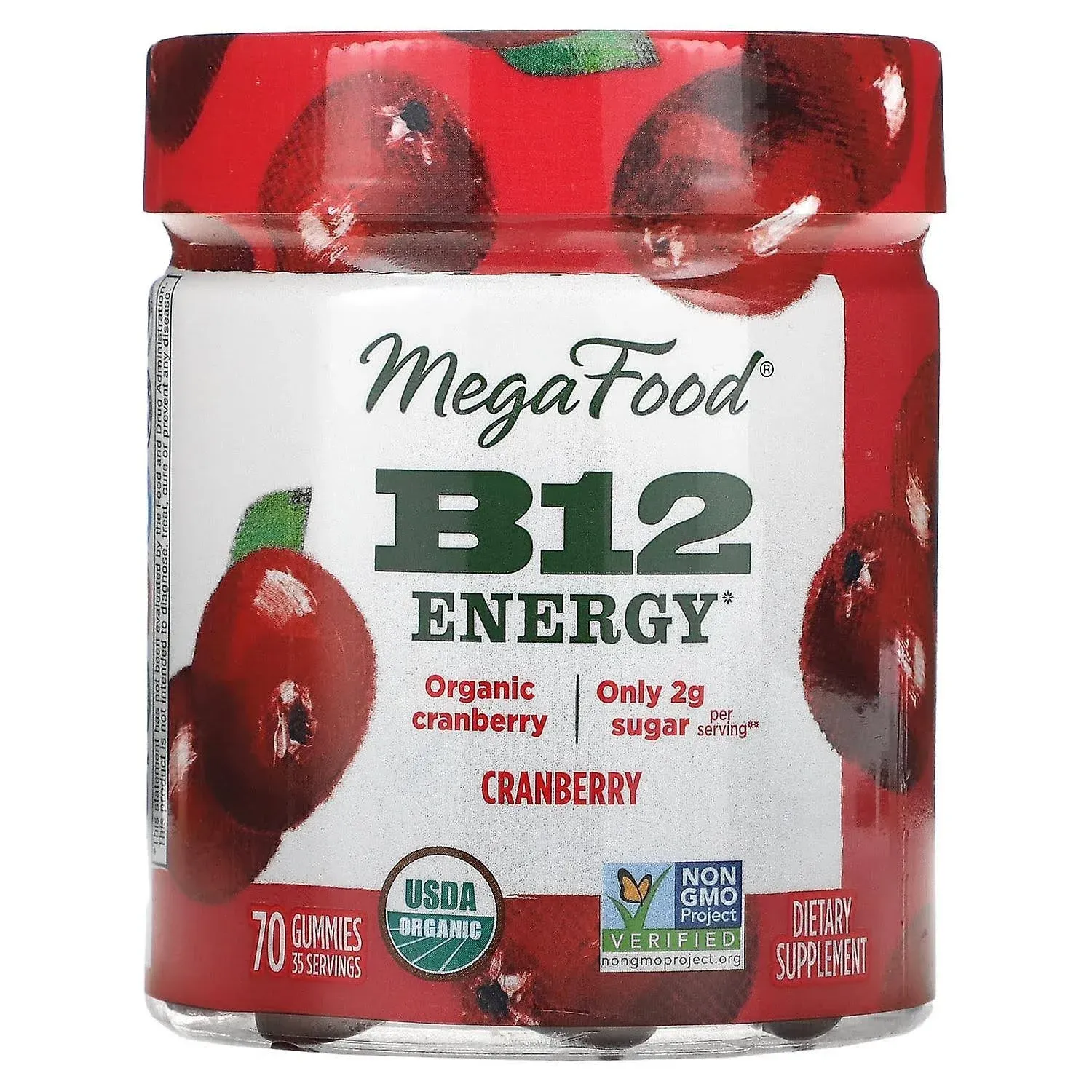 MegaFood B12 Energy Cranberry 70 Gummies