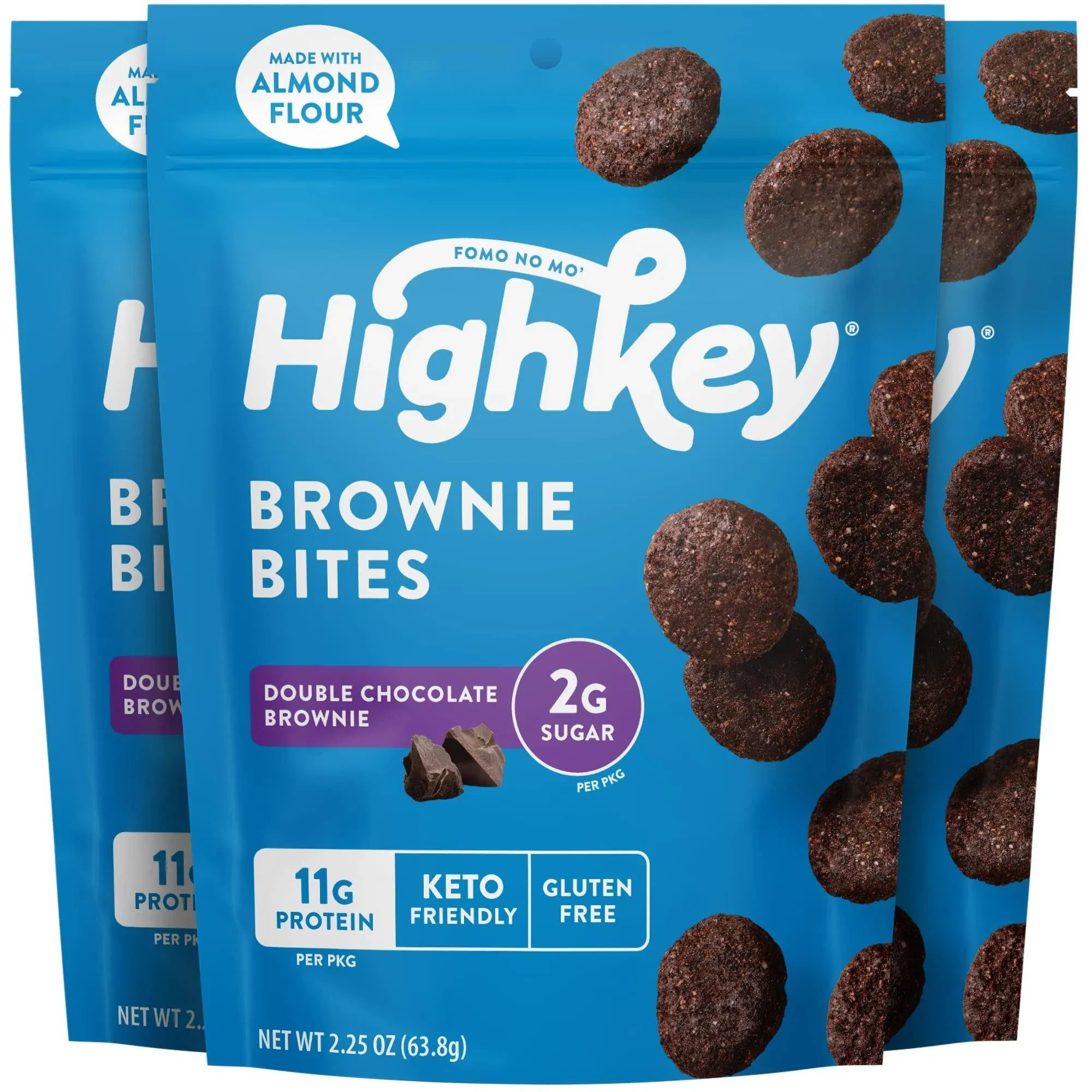 HighKey Low Carb Keto Brownie Bites - Keto Snack Low Carb Snack Sugar Free Choco