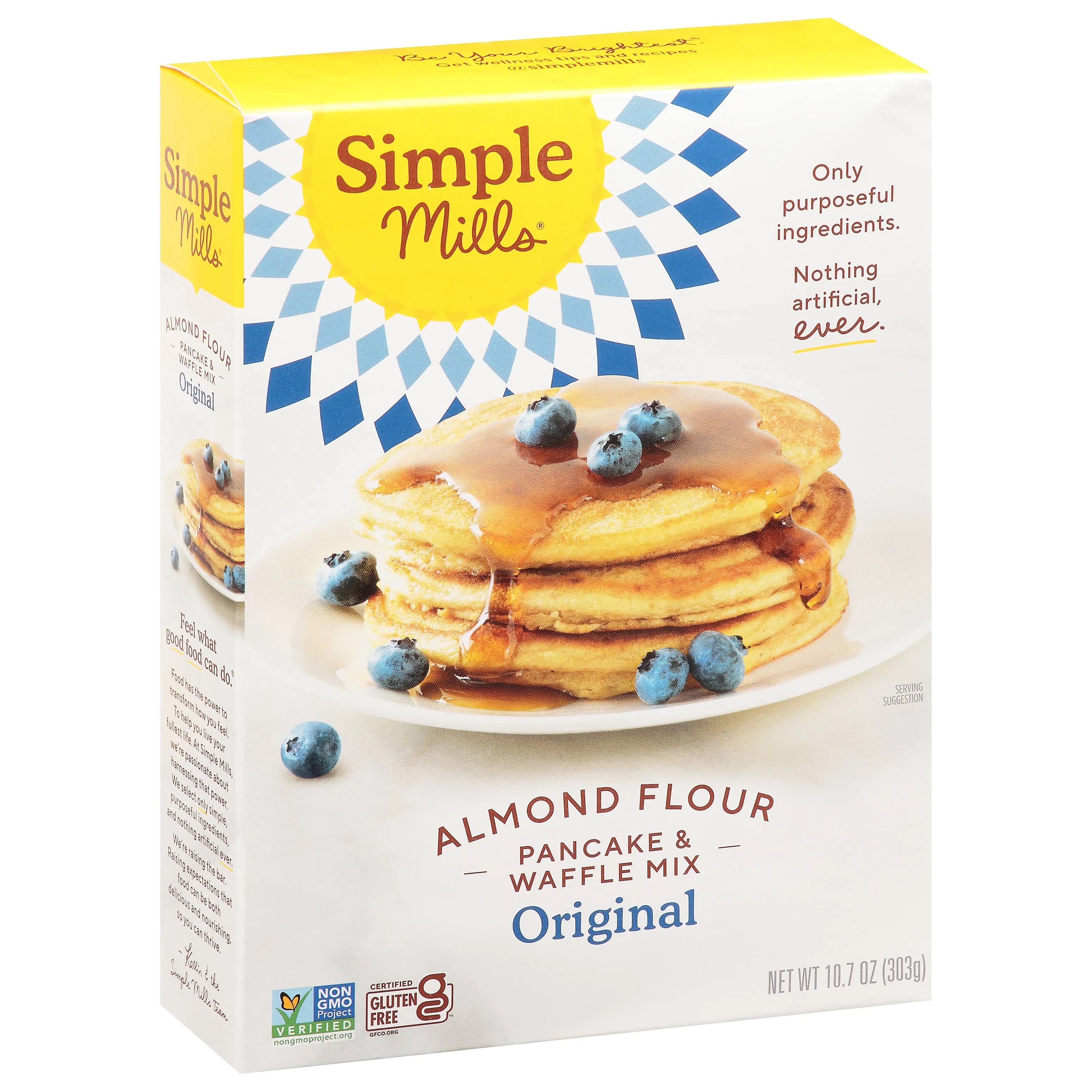 Simple Mills Almond Flour Mix Pancake & Waffle - 10.7 oz box