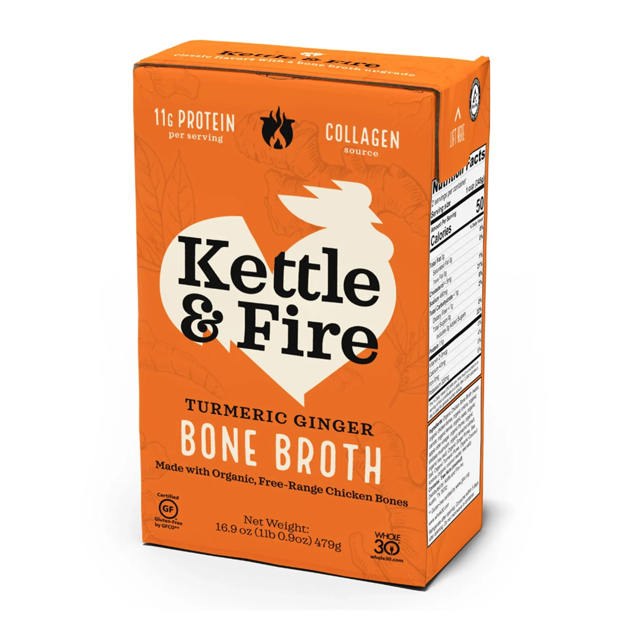 Kettle & Fire Bone Broth, Turmeric Ginger