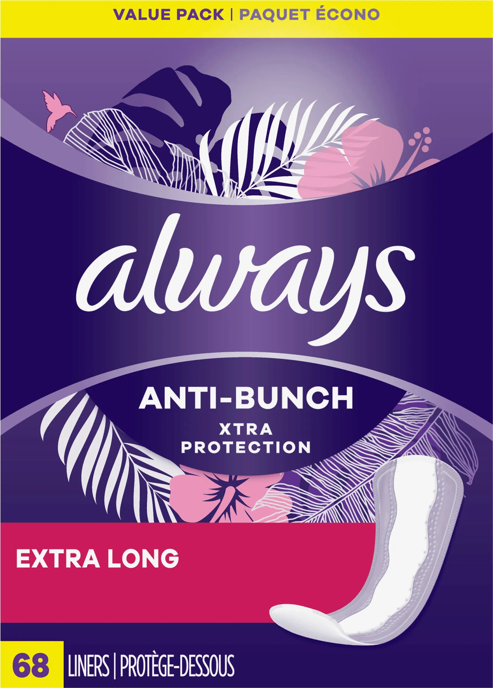 Always Xtra Protection Daily Liners, Unscented - 68 count