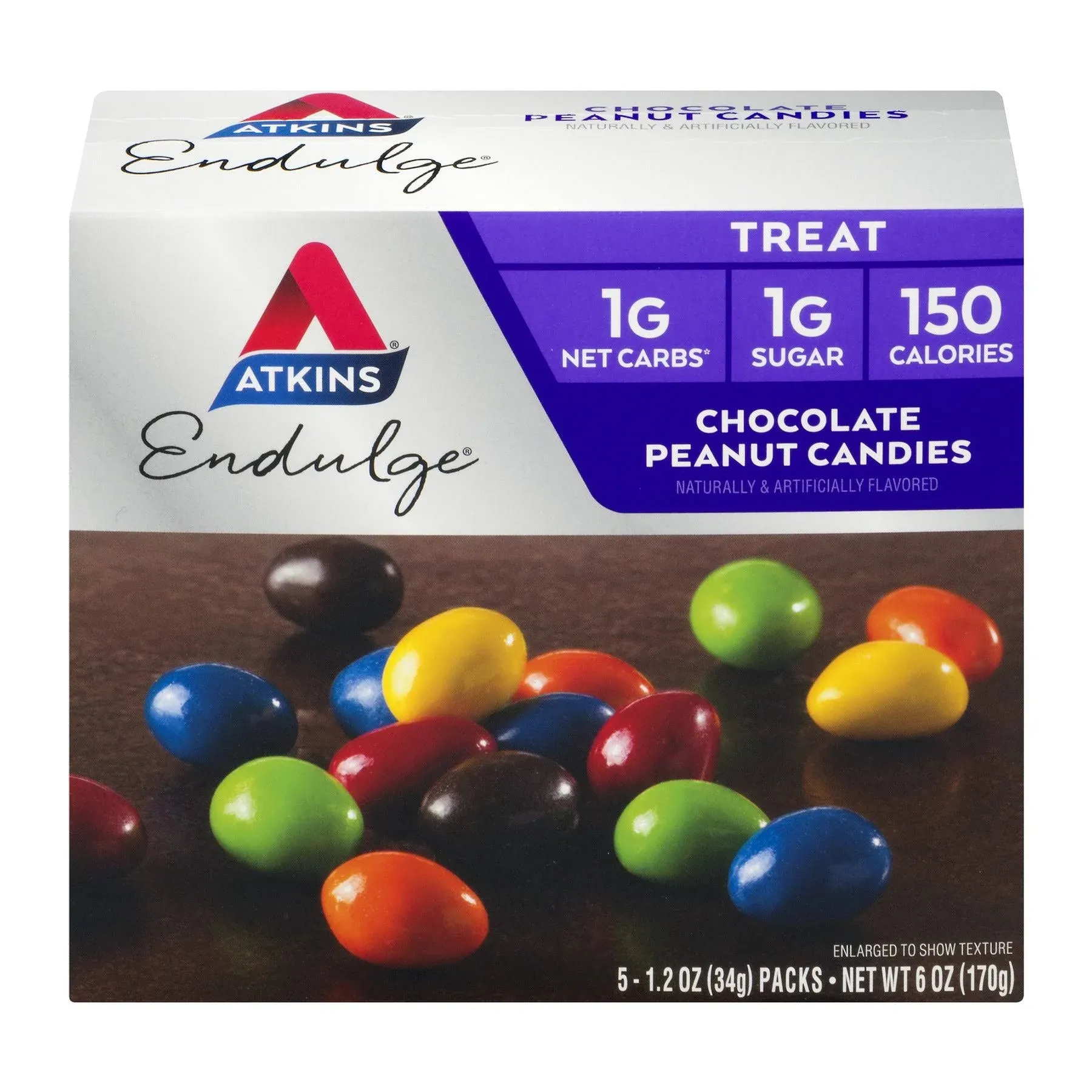 Atkins, Endulge Chocolate Peanut Candies, 1.2 Oz (5 Count)