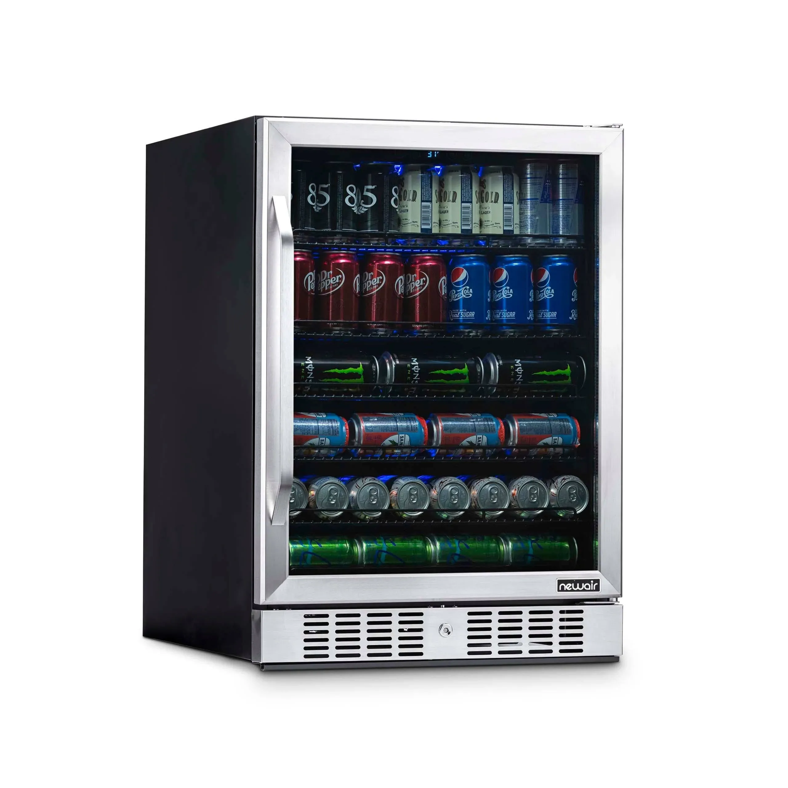 Newair Single Zone 24" Built-In Bev Fridge, 177 Cans, NBC177BS00