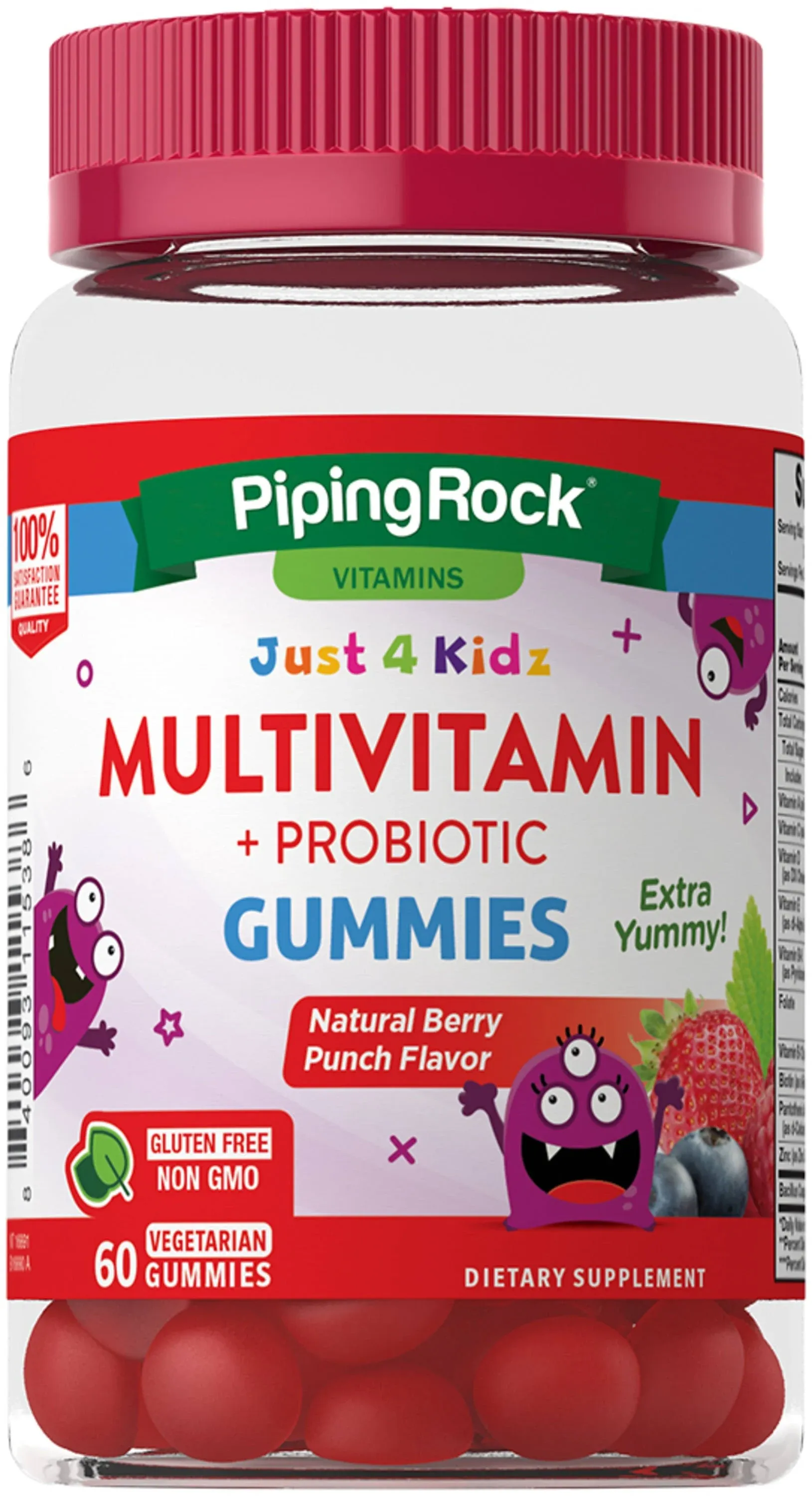 Nature's Truth, Just 4 Kidz, Multivitamin + Probiotic, Natural Berry Punch, 60 Vegetarian Gummies