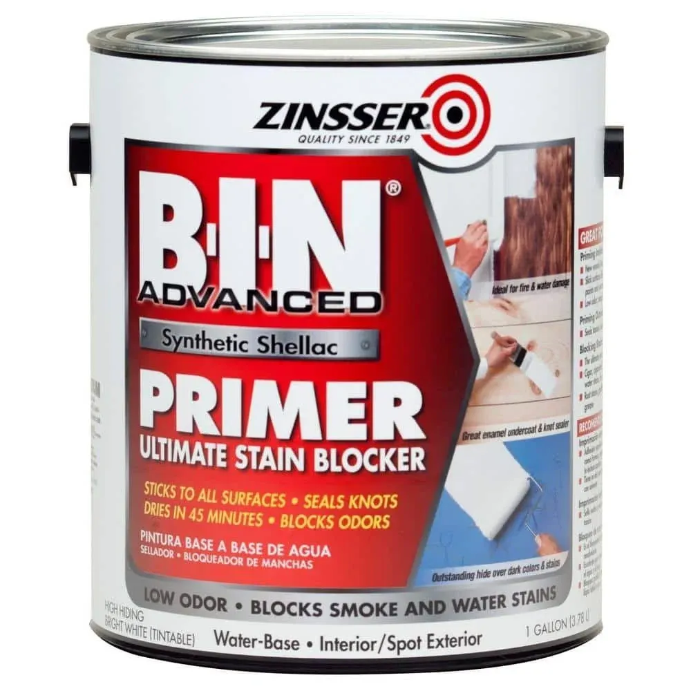 Zinsser B-I-N Advanced 1 gal. White Synthetic Shellac Interior/Spot Exterior Primer and Sealer (2-Pack) 270976