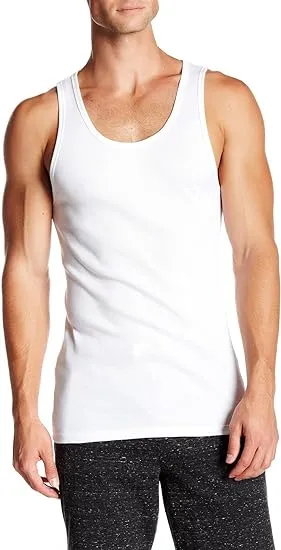 Calvin Klein Men`s Classic Ribbed Tank 3-Pack (White(NM9070X-100)/White/White, Large)