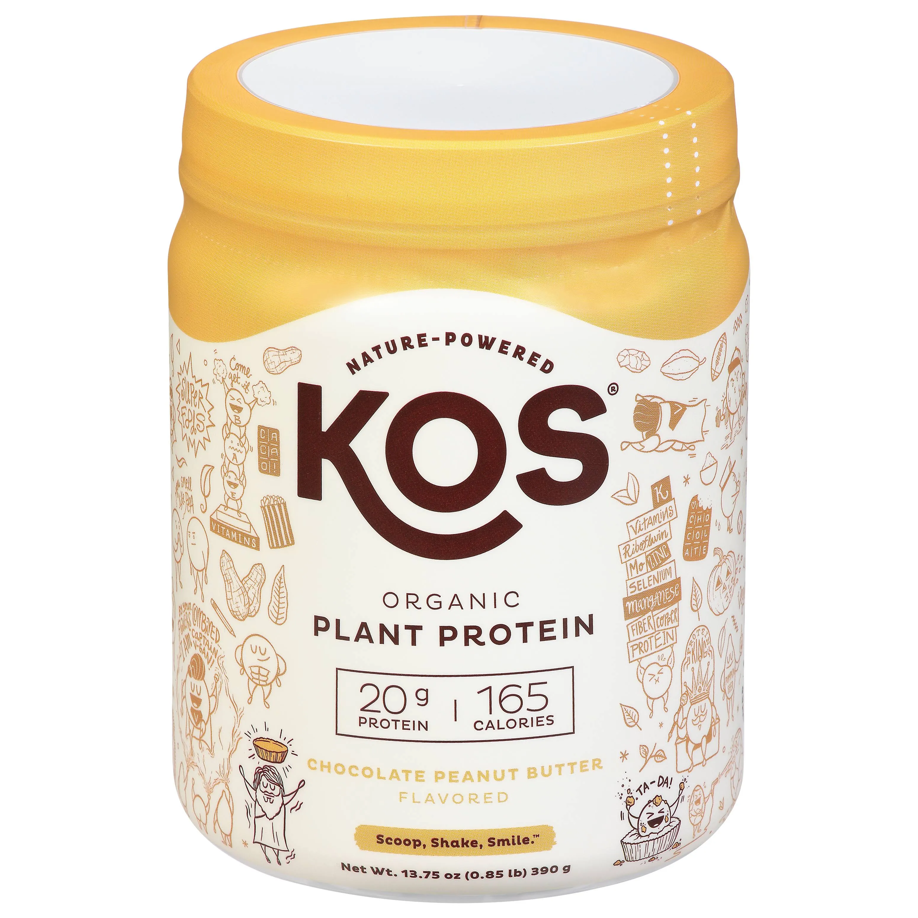 Kos Plant Protein, Organic, Chocolate Peanut Butter Flavored - 13.75 oz