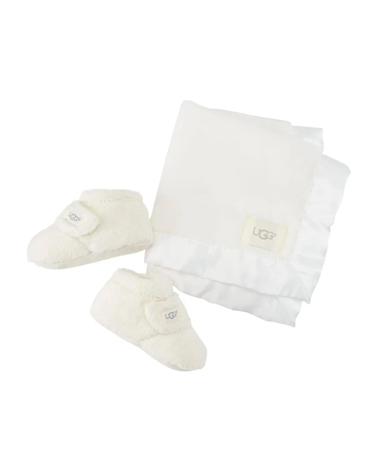 Girl's Bixbee Booties & Lovey Baby Blanket Set In Vanilla