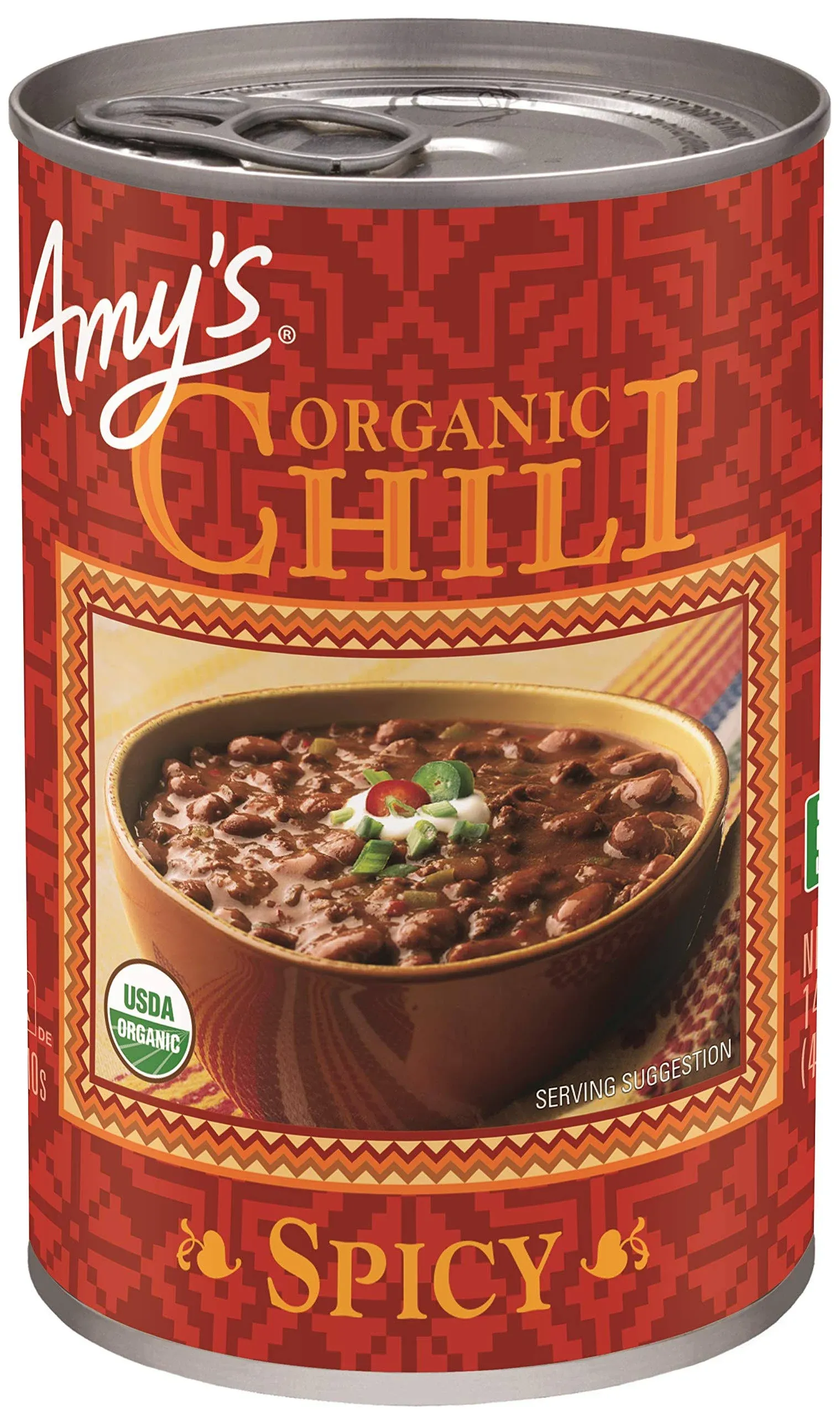 Amy&#039;s Organic Chili Vegan Spicy Chili Gluten Free Made With Red Beans and Tof...