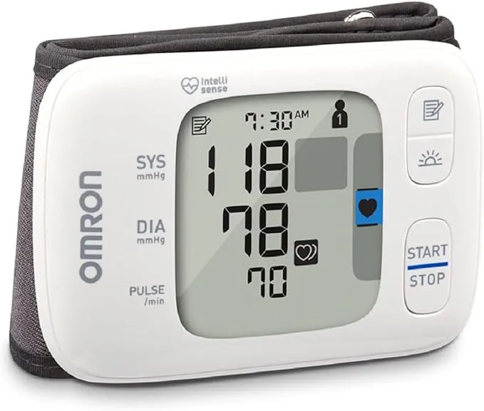 OMRON Gold Blood Pressure Monitor, Portable Wireless Wrist Monitor, Digital Bluetooth Blood Pressure Machine, Stores Up to 200 Readings for Two Users (100 Readings Each),White