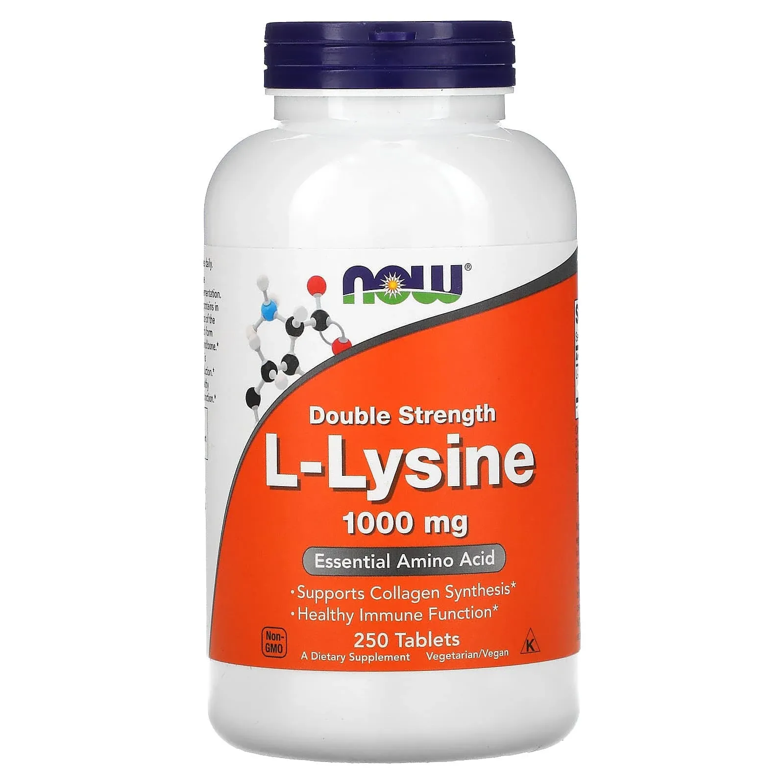 Now L-Lysine 1000 mg Double Strength,250 Tablets