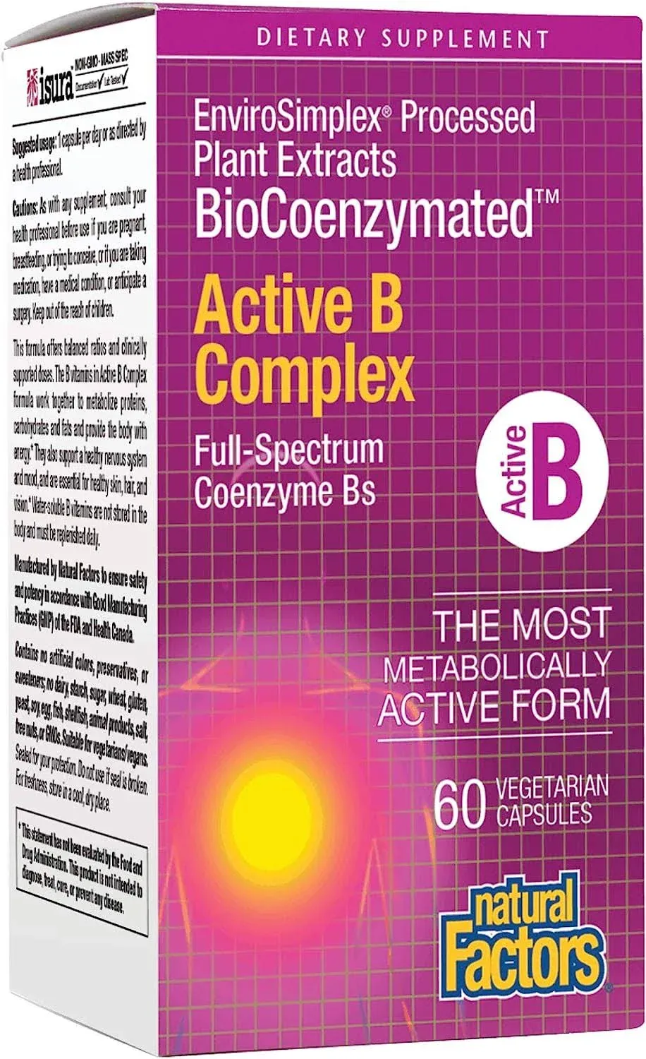 Natural Factors BioCoenzymated Active B Complex - 60 Capsules