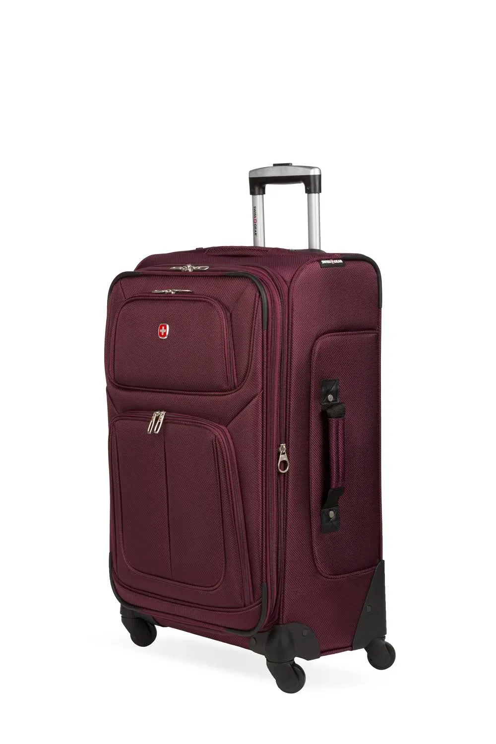 SwissGear Sion Softside Expandable Luggage, Merlot, Checked-Medium 25-Inch