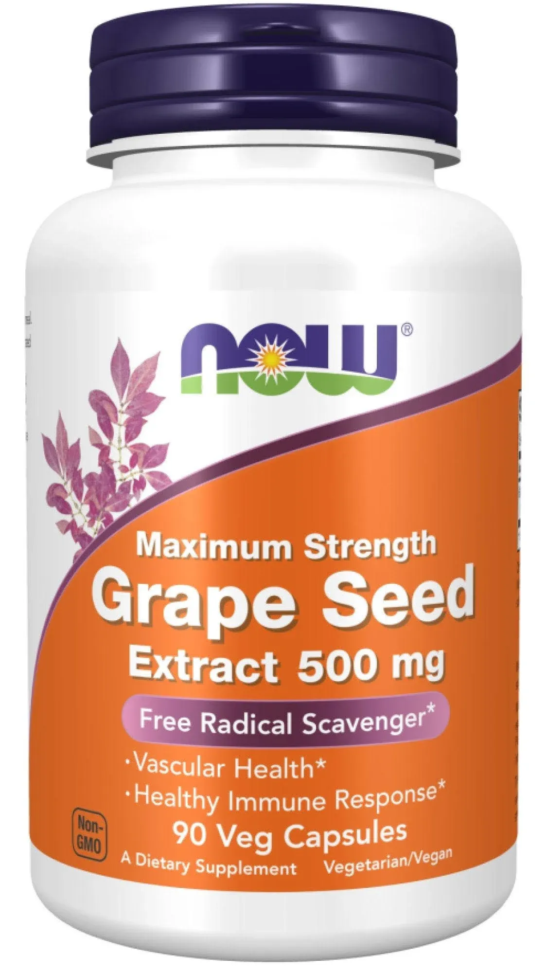 Now Grape Seed Extract, Maximum Strength 500 mg - 90 Veg Capsules