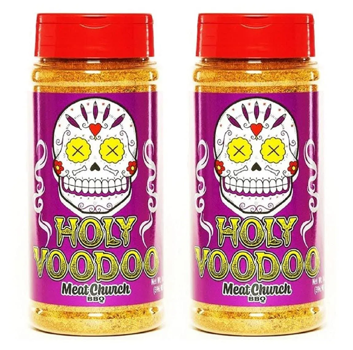 Meat Church BBQ Rub Combo: Two Bottles of Voodoo (14 oz) BBQ Rub and Seasoning for Meat and Vegetables, Gluten Free, Total of 28 Ounces