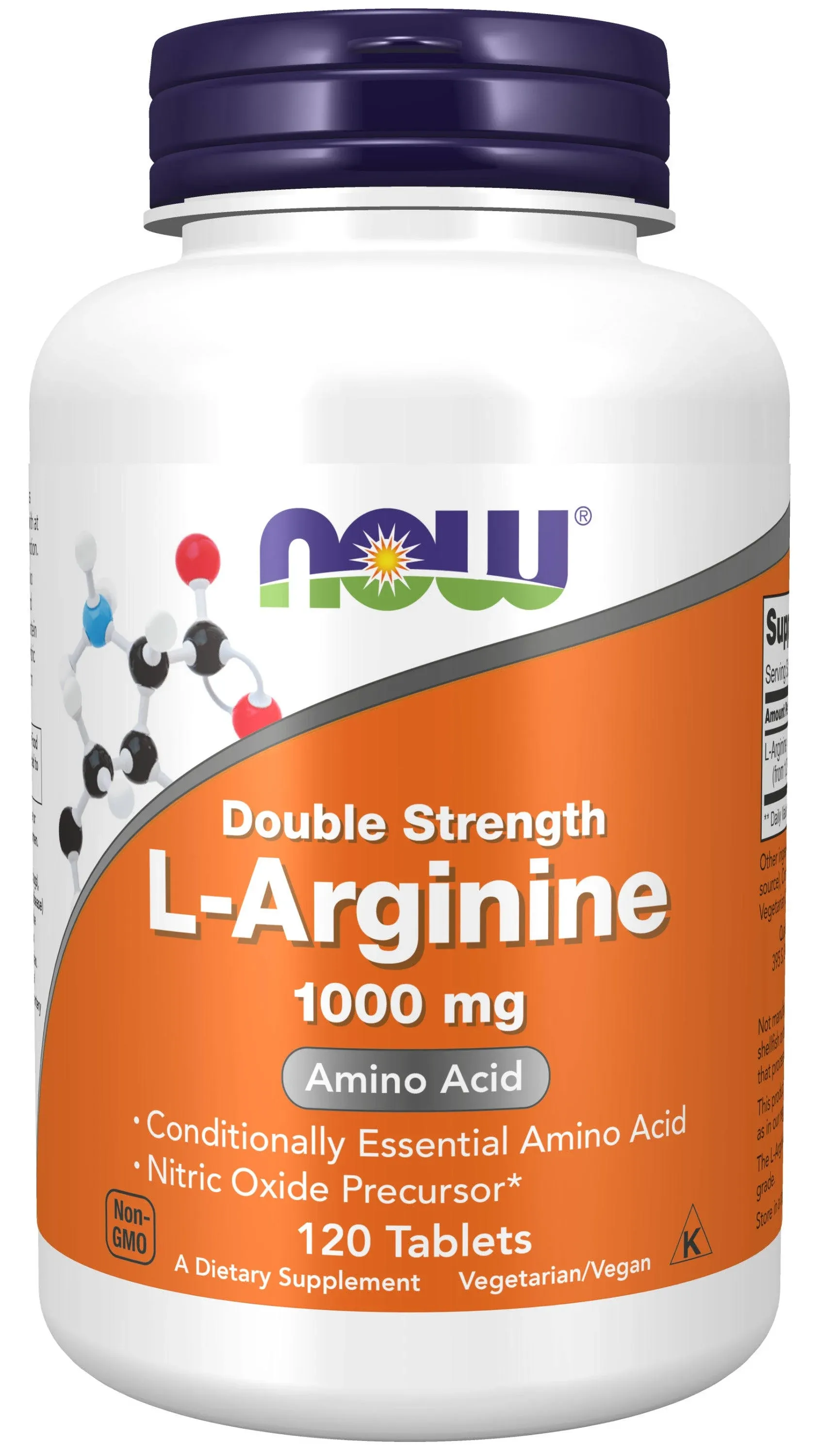 Now L-Arginine, Double Strength, 1000 mg, Tablets - 120 tablets