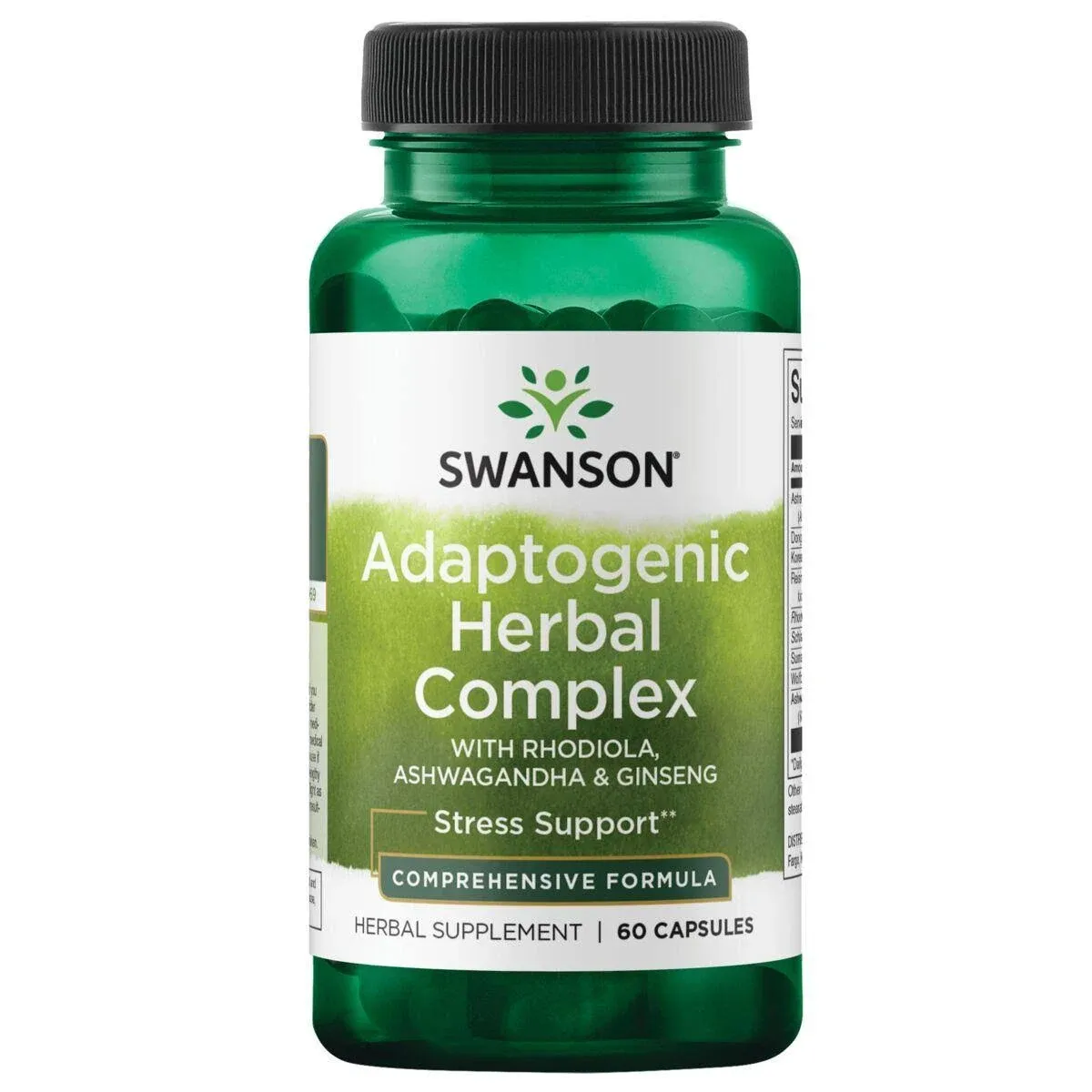 Swanson Adaptogenic Herbal Complex, Rhodiola, Ashwagandha, Ginseng 60 Caps