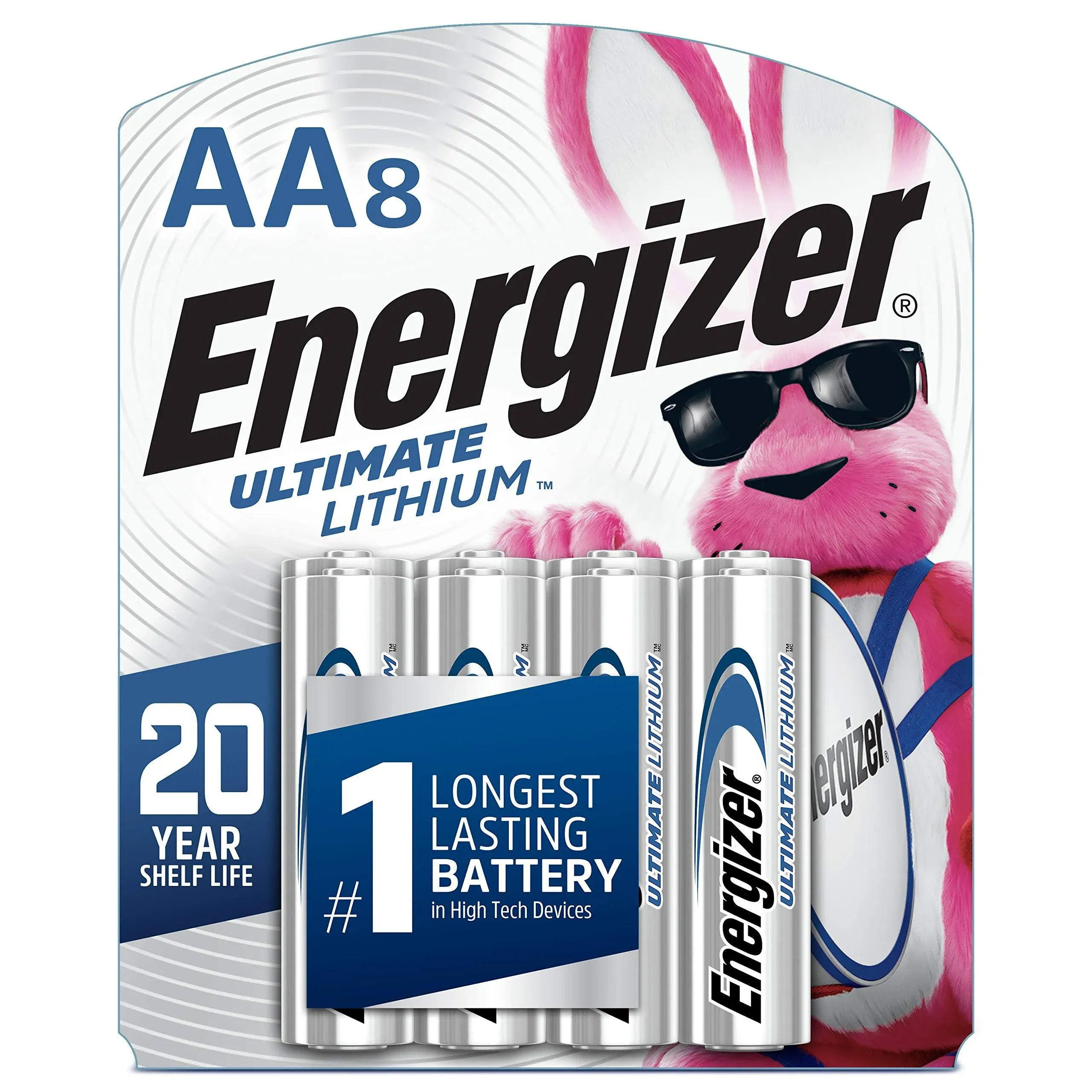 Energizer Ultimate Lithium Batteries, Alkaline, AA - 8 batteries