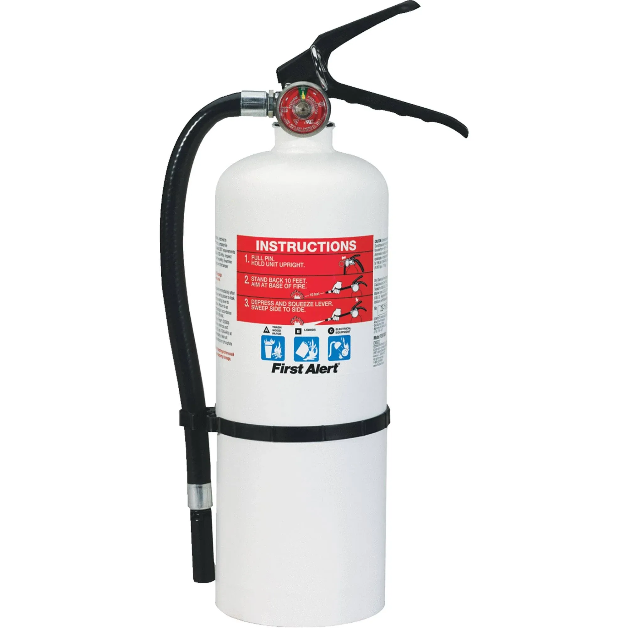 First Alert 2-A10-BC Heavy Duty Rechargeable Fire Extinguisher, White