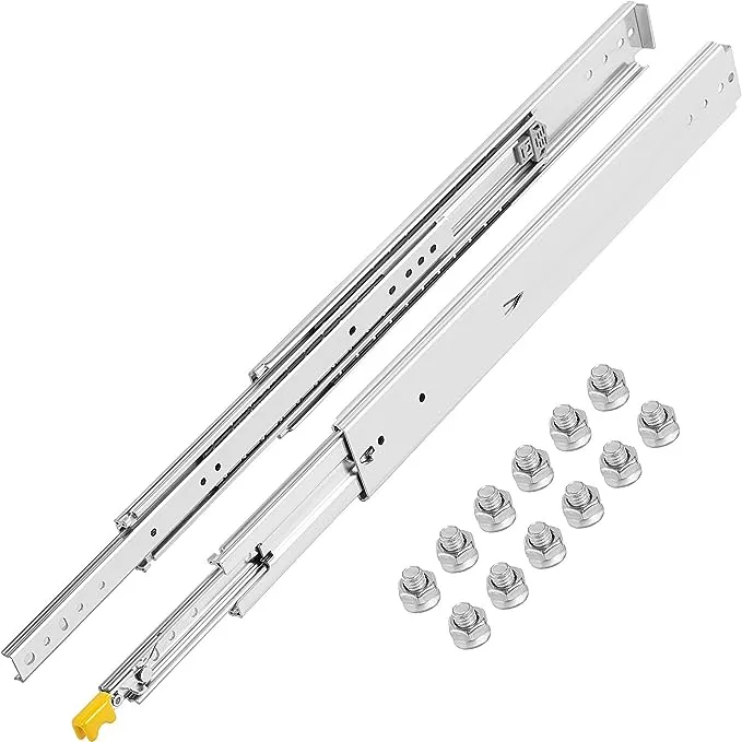 VEVOR Drawer Slides, 1 Pair 60inch Locking Drawer Slides, 500lbs Load Capacity, Side Mount Ball Bearing Drawer Glides, Long Full Extension Drawer