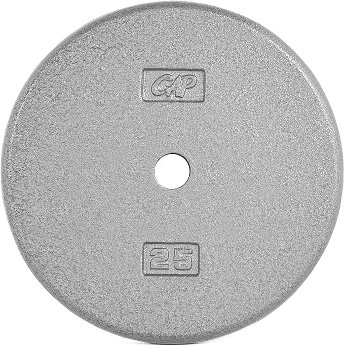 CAP Barbell Standard Cast Iron Weight Plate, 25 Lbs. Gray