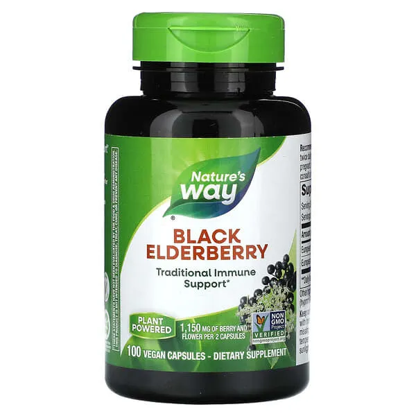 Nature's Way, Black Elderberry, 575 mg, 100 Veggie Caps