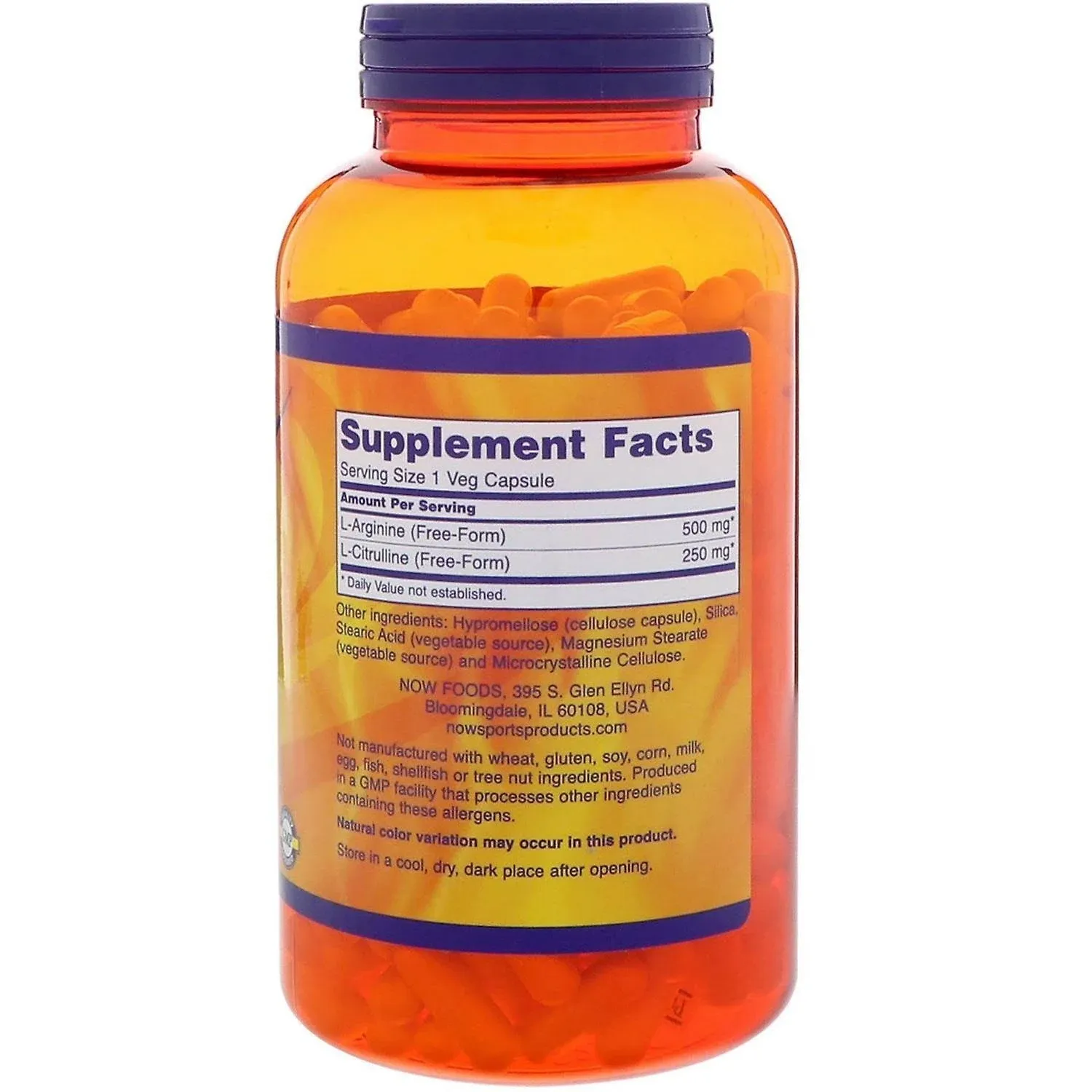 Now Foods Arginine & Citrulline capsules 240