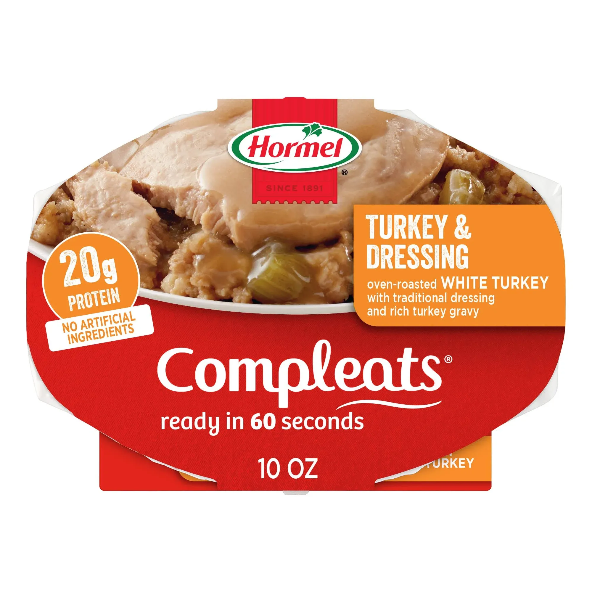 HORMEL COMPLEATS Turkey &amp; Dressing Microwave Tray, 10 oz. (6 Pack)