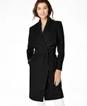 Cole Haan Women's Wool-Blend Wrap Coat - Black - Size 10