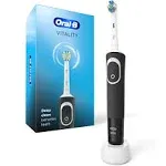 Vitality FlossAction Electric Rechargeable Toothbrush, 1 Refill, Black