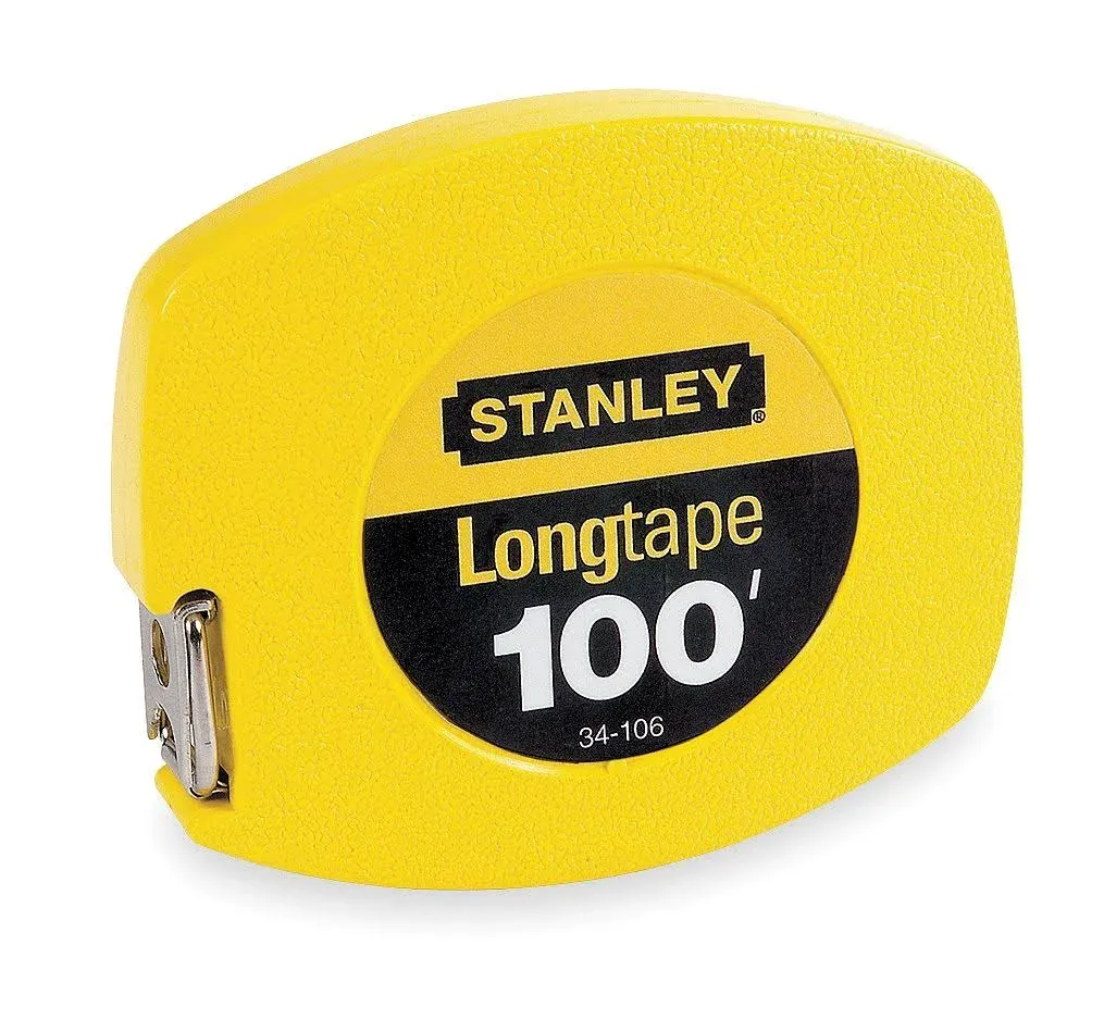 Stanley Long Tape Measure 3/8 Steel Long Tape 100ft Yellow 34106