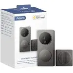 Aqara Video Doorbell G4 (Chime Included), 1080p FHD HomeKit Secure Video Doorbell Camera, Local Face Recognition and Automations, Wireless or Wired, Supports Apple Home, Alexa, Google, IFTTT, Gray