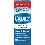 Colace Regular Strength Stool Softener 100 mg 100 Capsules