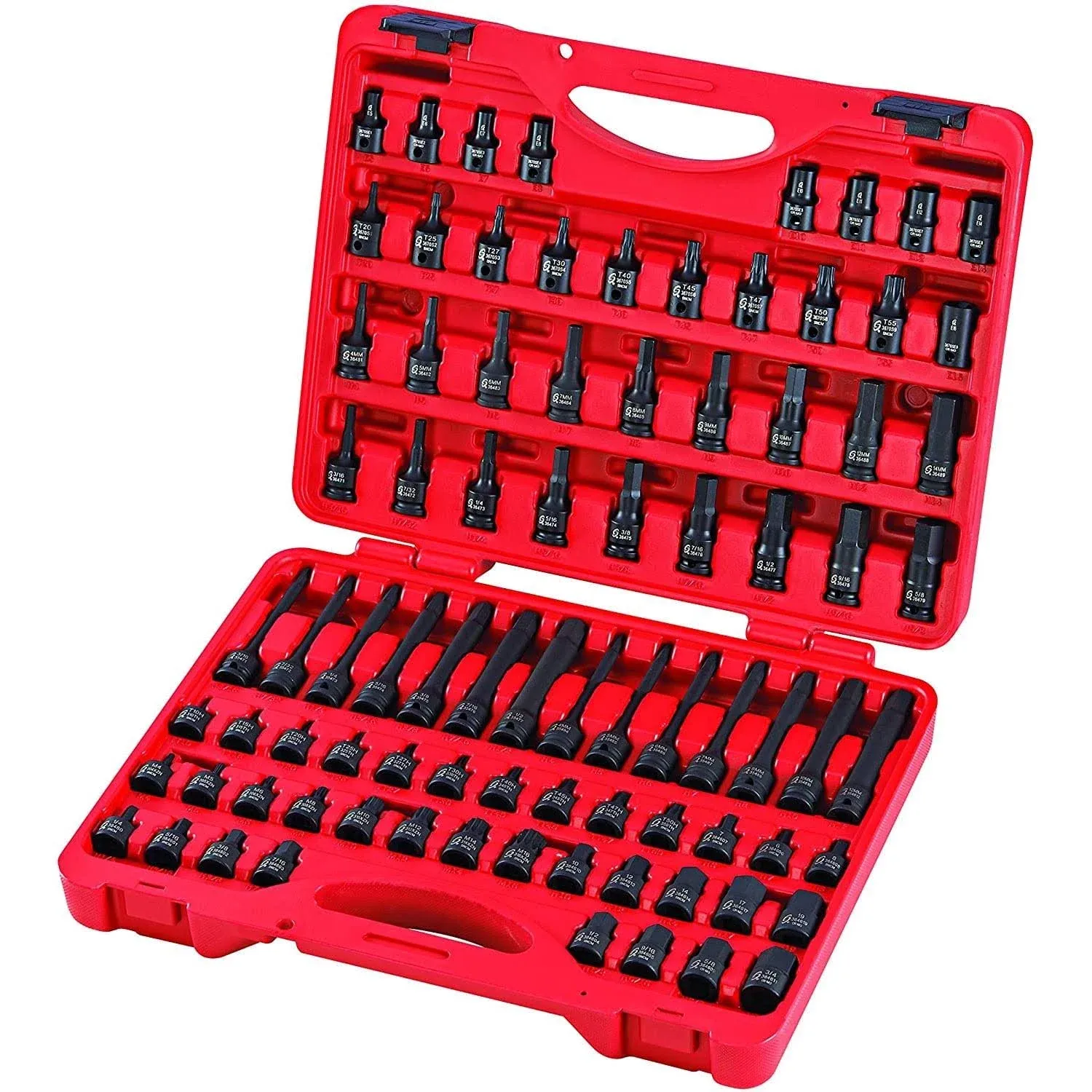 Sunex 3569 84 Piece 3/8" Dr. Master Hex Bit Impact Socket Set