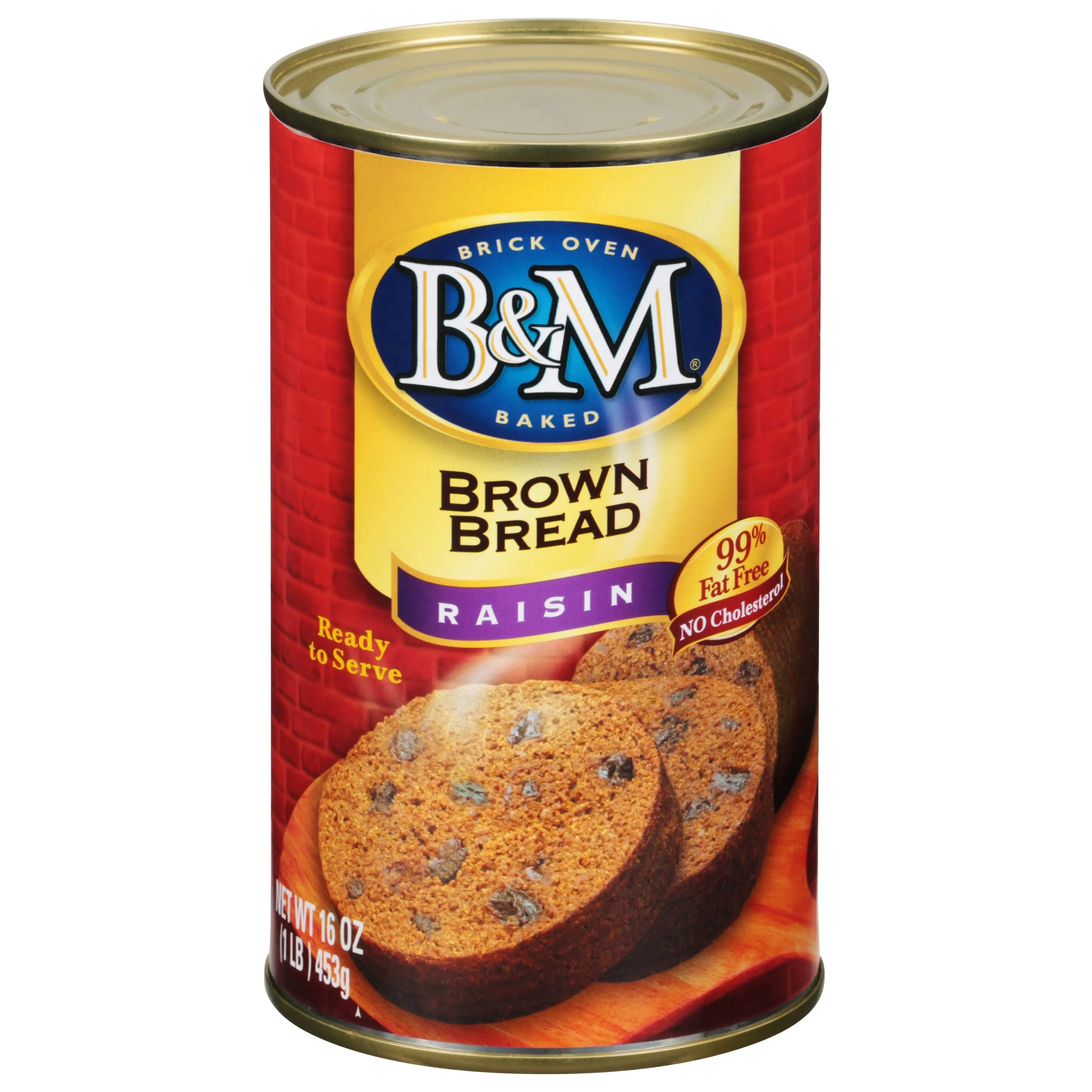 B & M Brown Bread, Raisin - 16 oz