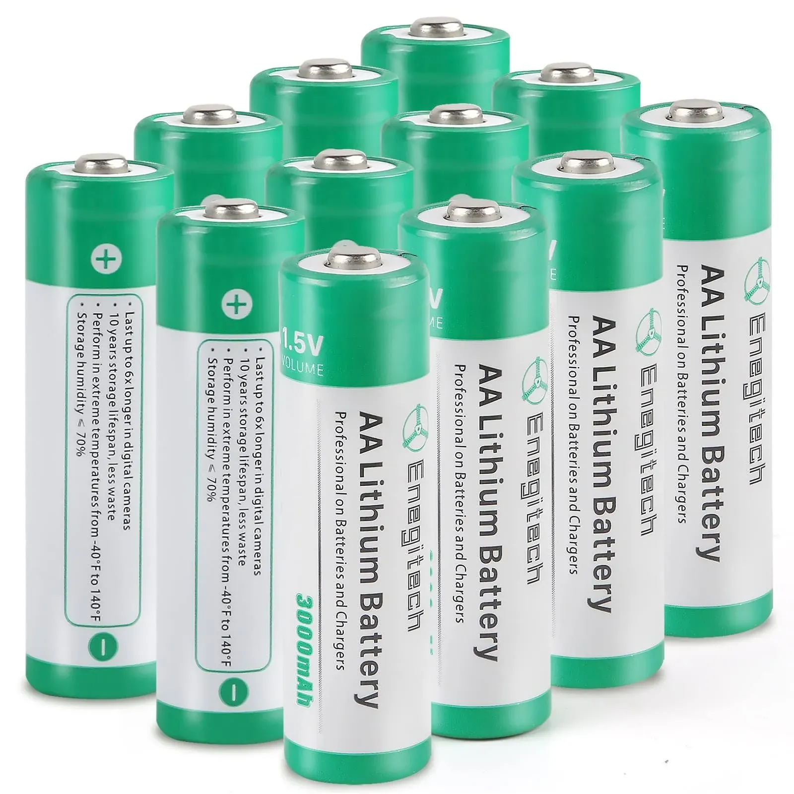 AA Lithium Battery, 3000mAh 1.5V Double A Lithium Battery for Blink Camera, Doorbell, Smart Lock Deadbolt, Security Aralm System Non-Rechargeable 16 Pack