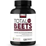 Force Factor Total Beets Blood Pressure Support with Grape Seed Extract and Non GMO Beet Root Powder for Heart Health, Circulation, & Blood Flow, 120 Count