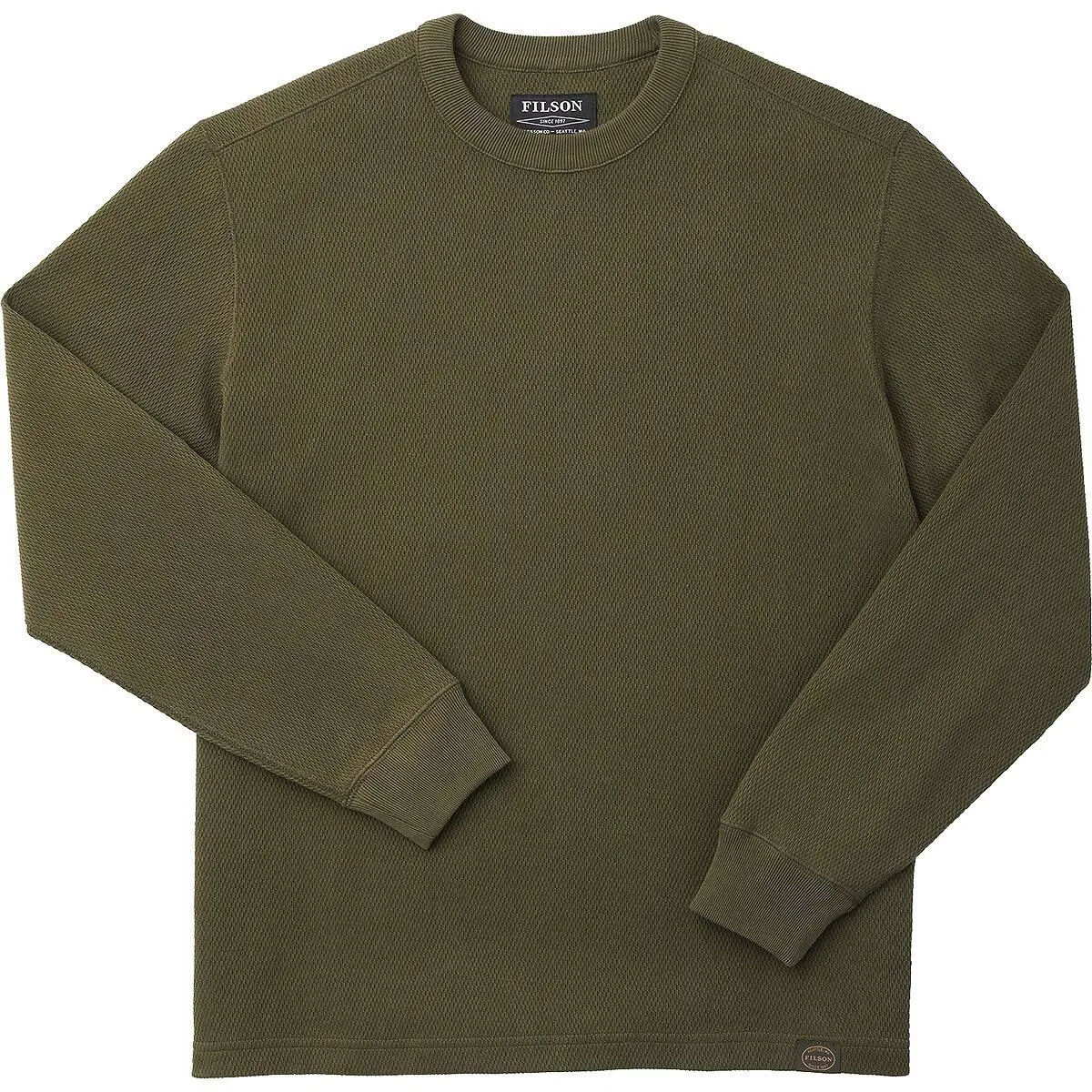 FILSON WAFFLE KNIT THERMAL CREW MOSSY ROCK M NWT