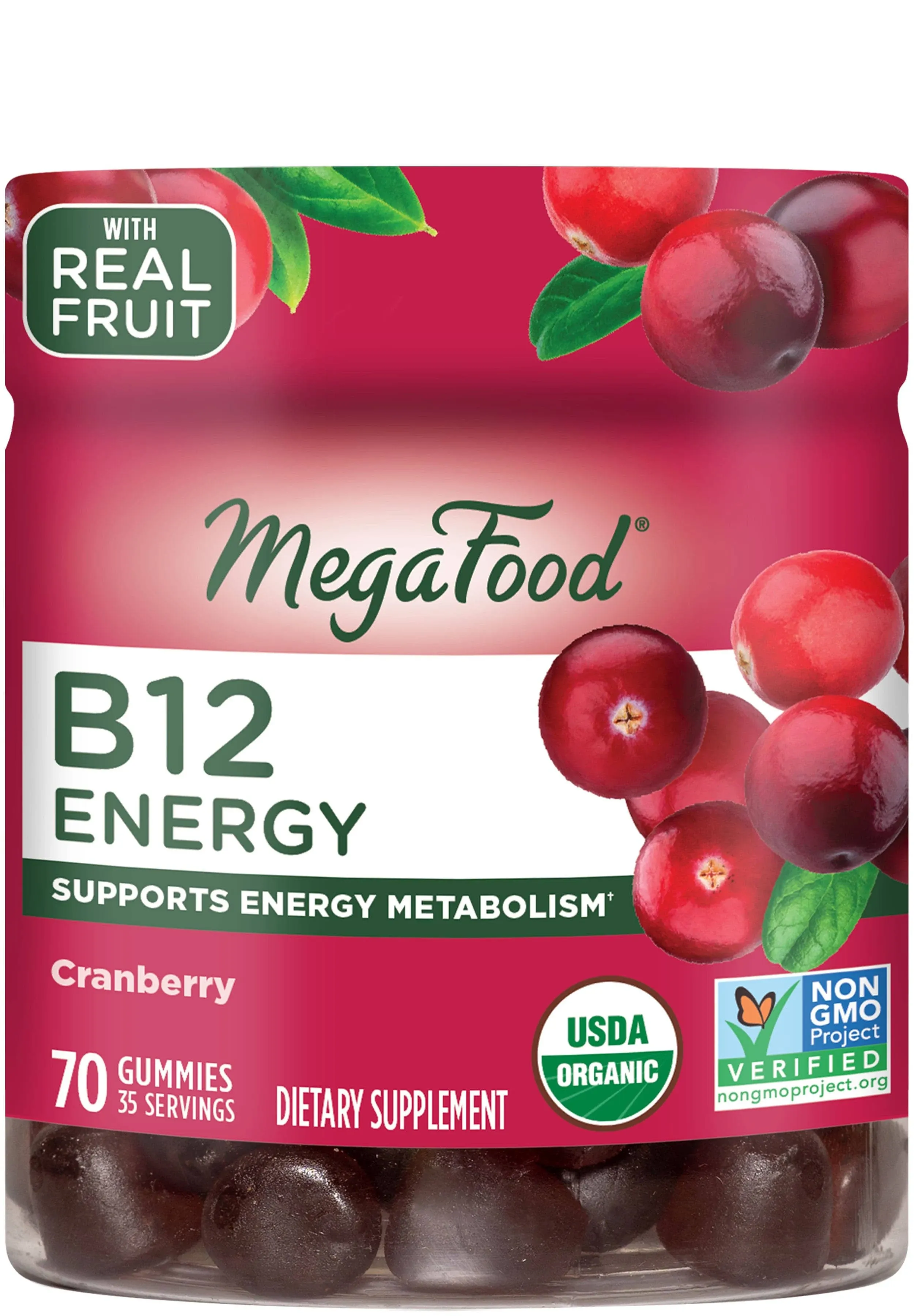 Megafood B12 Energy, Cranberry, Gummies - 70 gummies