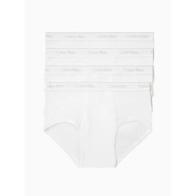 Calvin Klein Men's Classics 4-Pack Cotton Briefs - White - Size Small