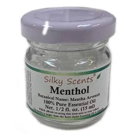 15 ML (0.5 FL OZ) Premium Menthol Crystals 100% Pure Organic and Natural in Glass Jar