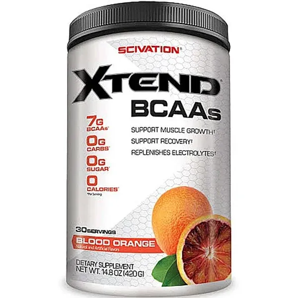 Scivation XTend BCAA Supplement, Blood Orange, 30 Servings - 14.8 oz canister