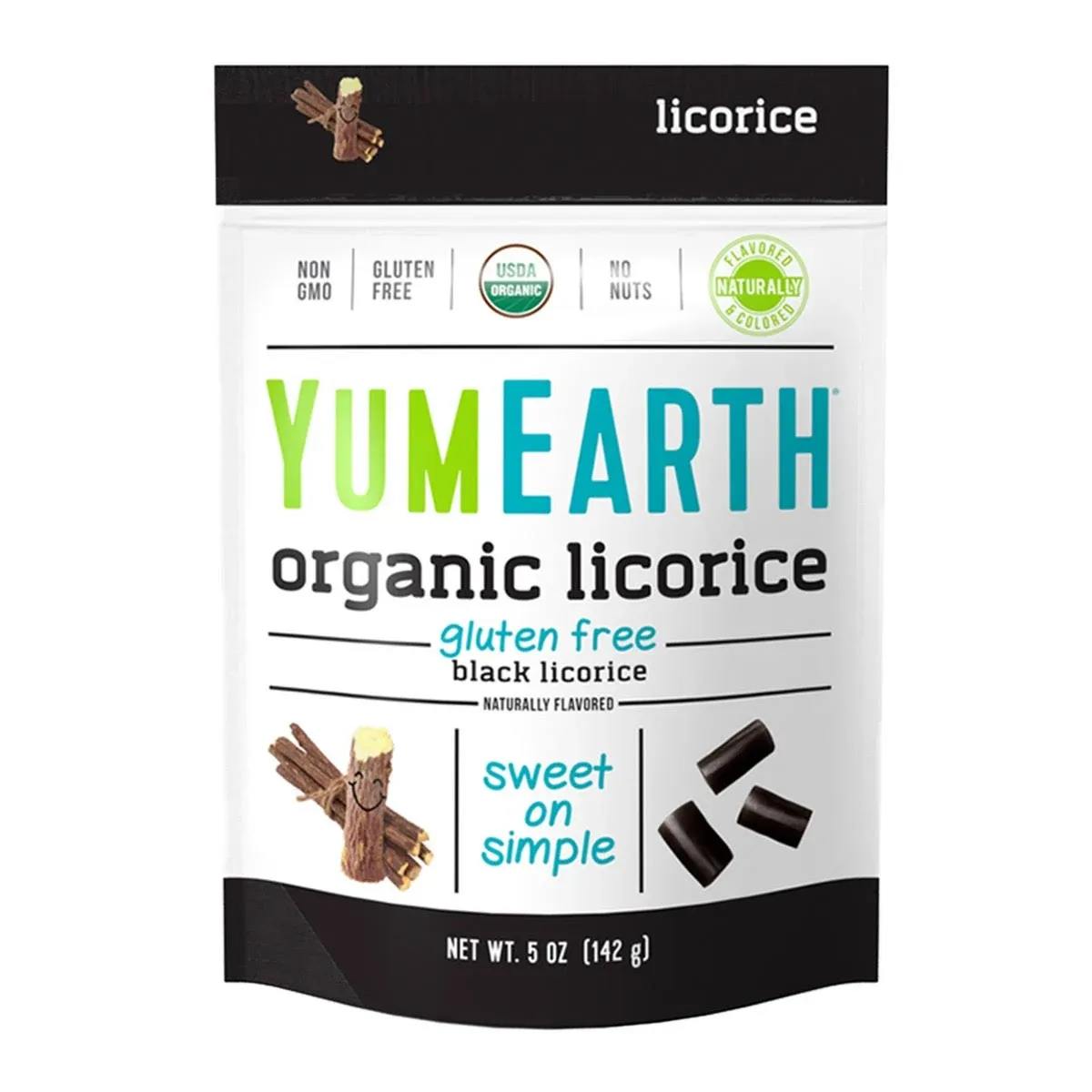 YumEarth, Organic Licorice, Black, 5 oz (142 g)