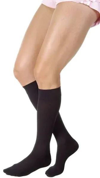 JOBST Relief Knee High Graduated Compression Socks, 30-40 mmHg - Comfortable Unisex Design - Closed Toe, Black, Large