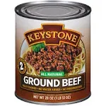 Keystone All Natural Ground Beef 28 Ounce Long Term Emergency Survival Food Canned Meat | Fully Cooked Ready to Eat | Gluten Free Family Pack of 2