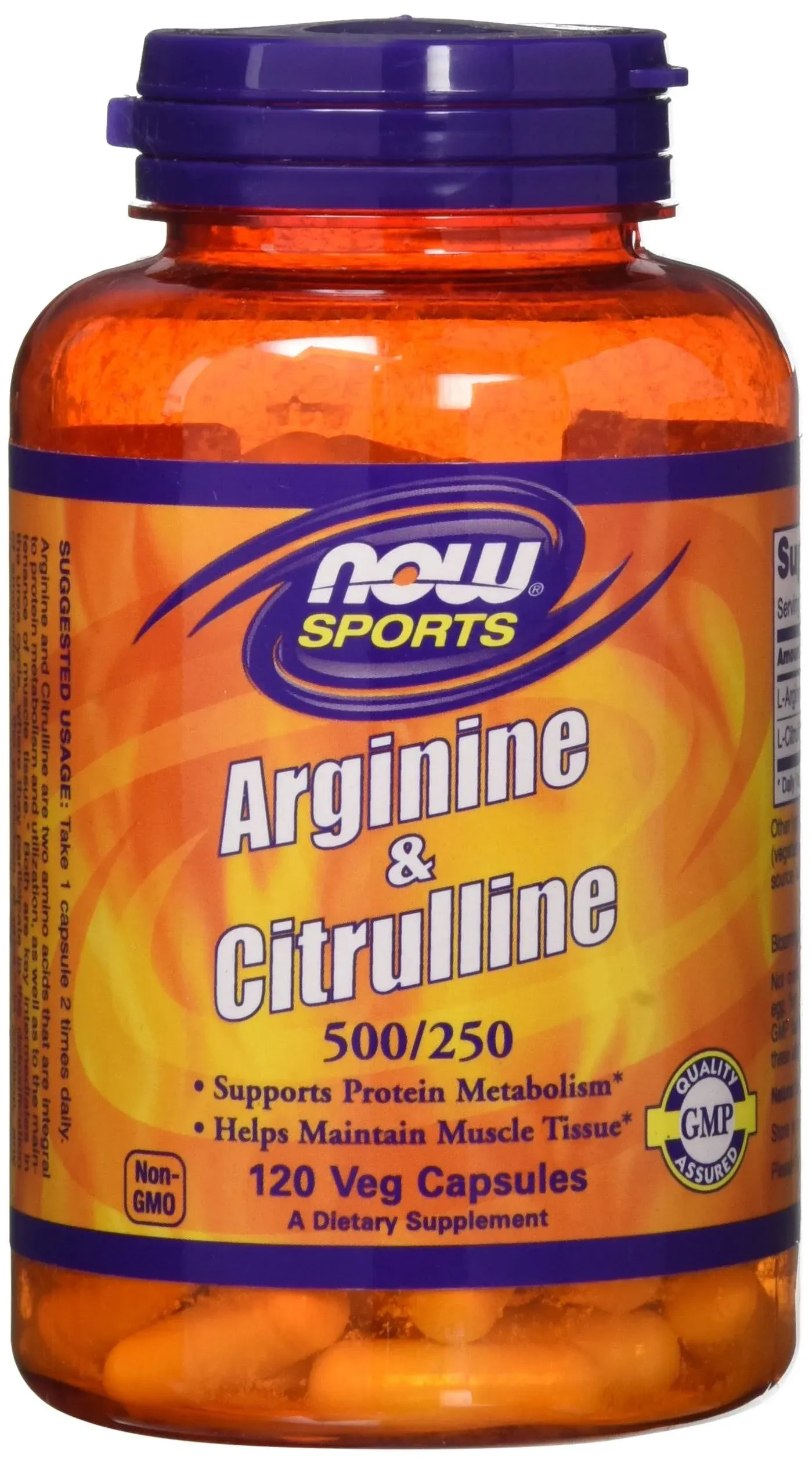 Now Foods Arginine & Citrulline, 250 mg, Veg Capsules - 120 count