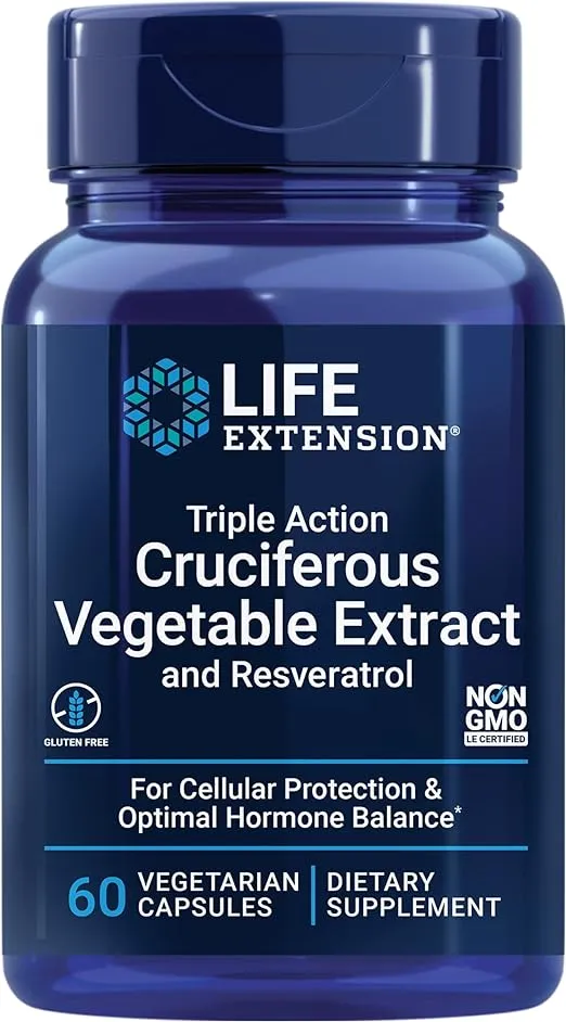 Life Extension Triple Action Cruciferous Vegetable Extract & Resveratrol